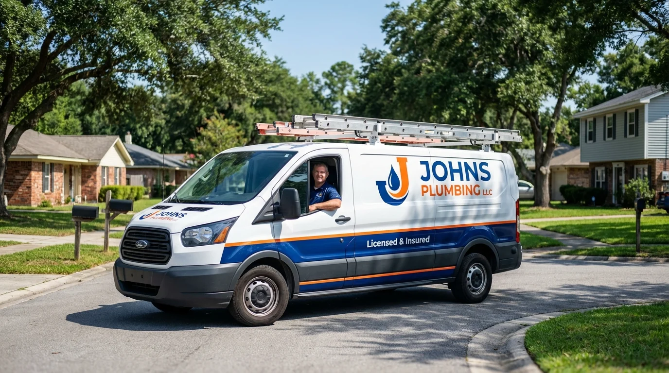 Johns Plumbing LLC service van in Pismo Beach, CA