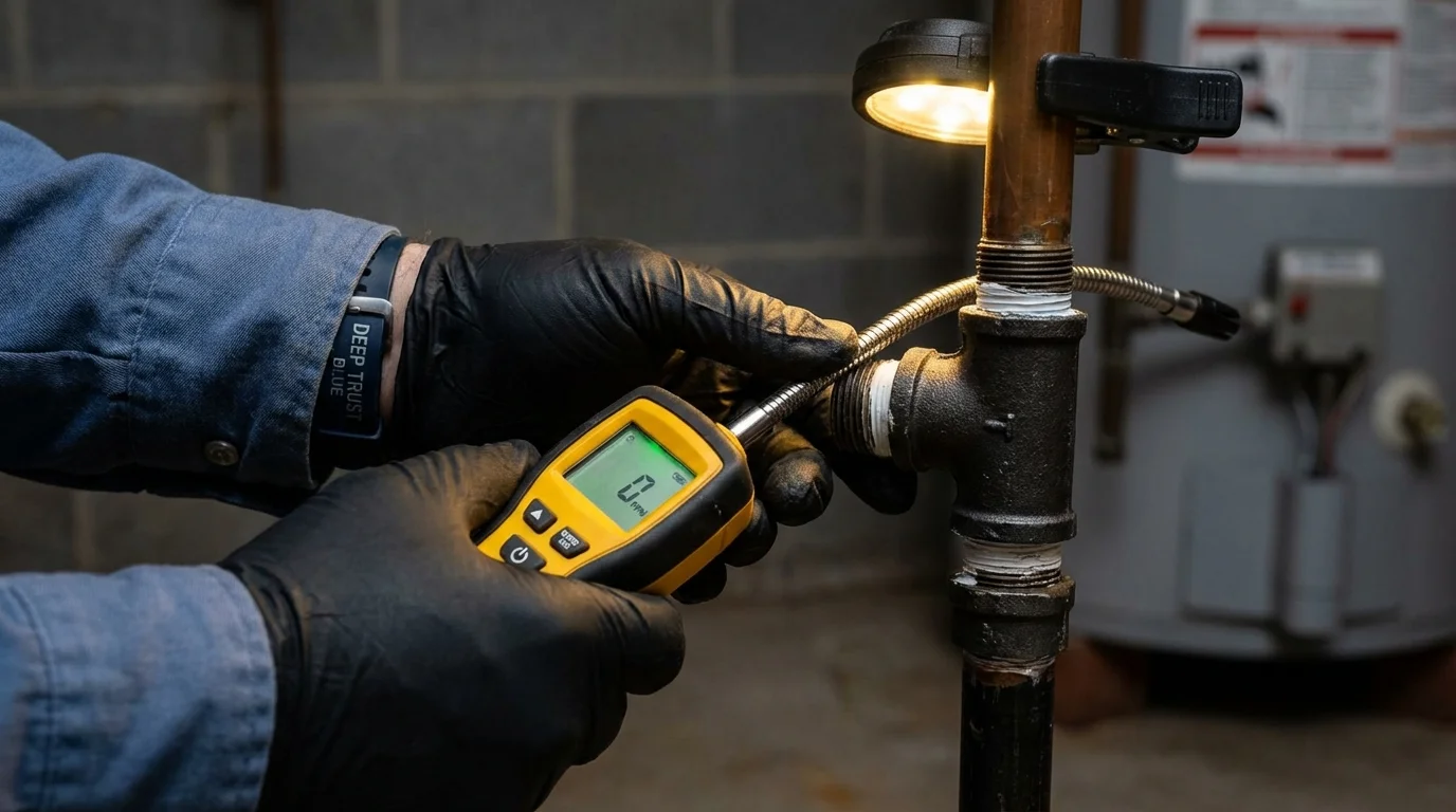 Gas leak detection with electronic sniffer by Johns Plumbing LLC in Pismo Beach