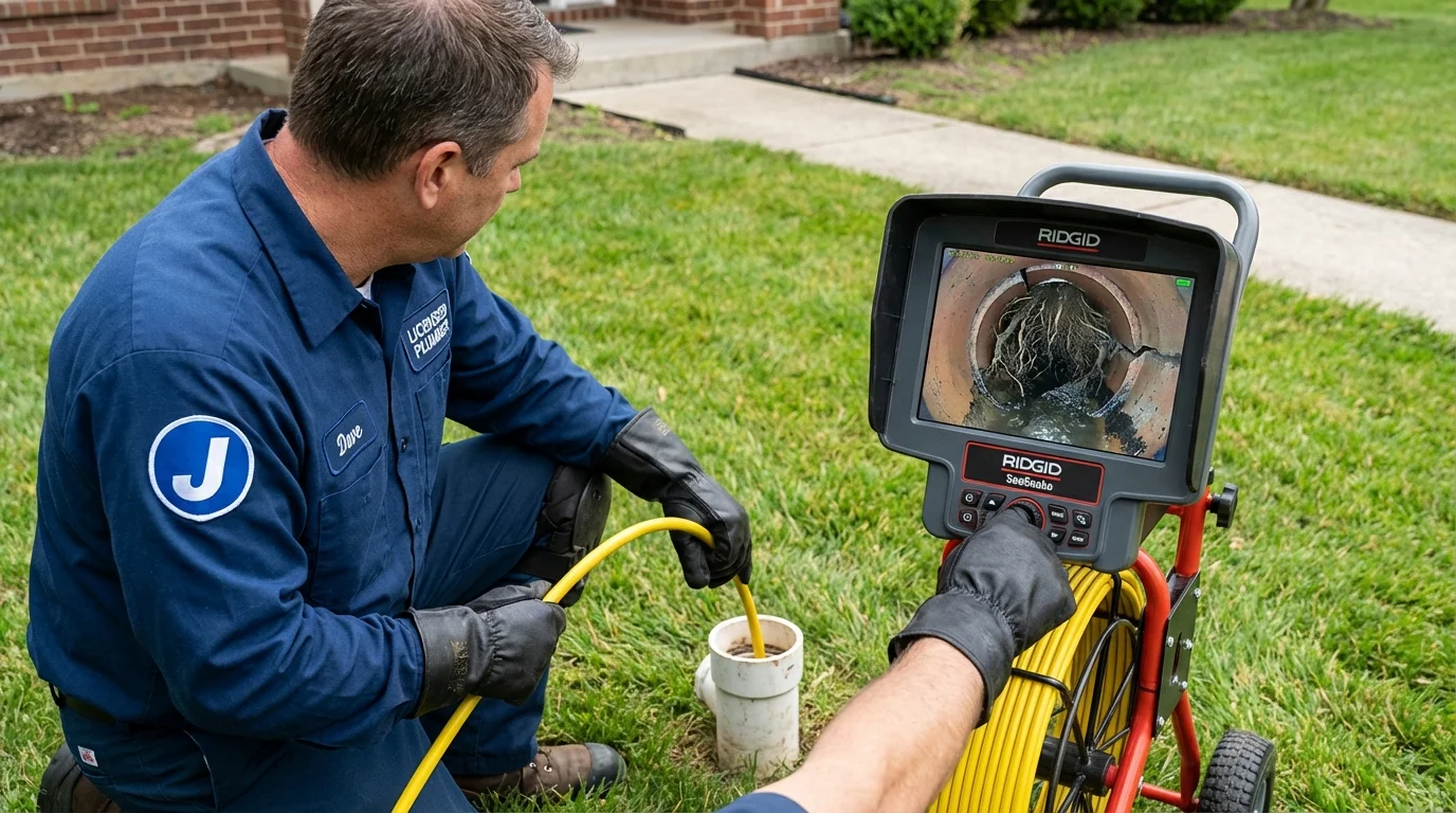 Sewer camera inspection being performed by Johns Plumbing LLC in Pismo Beach